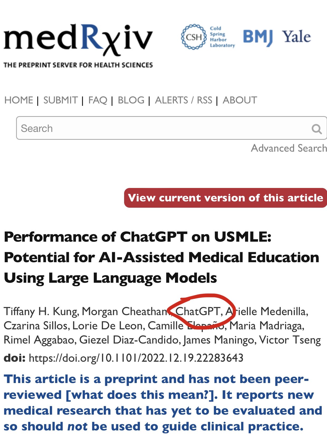 ChatGPT listed as co-author on research paper