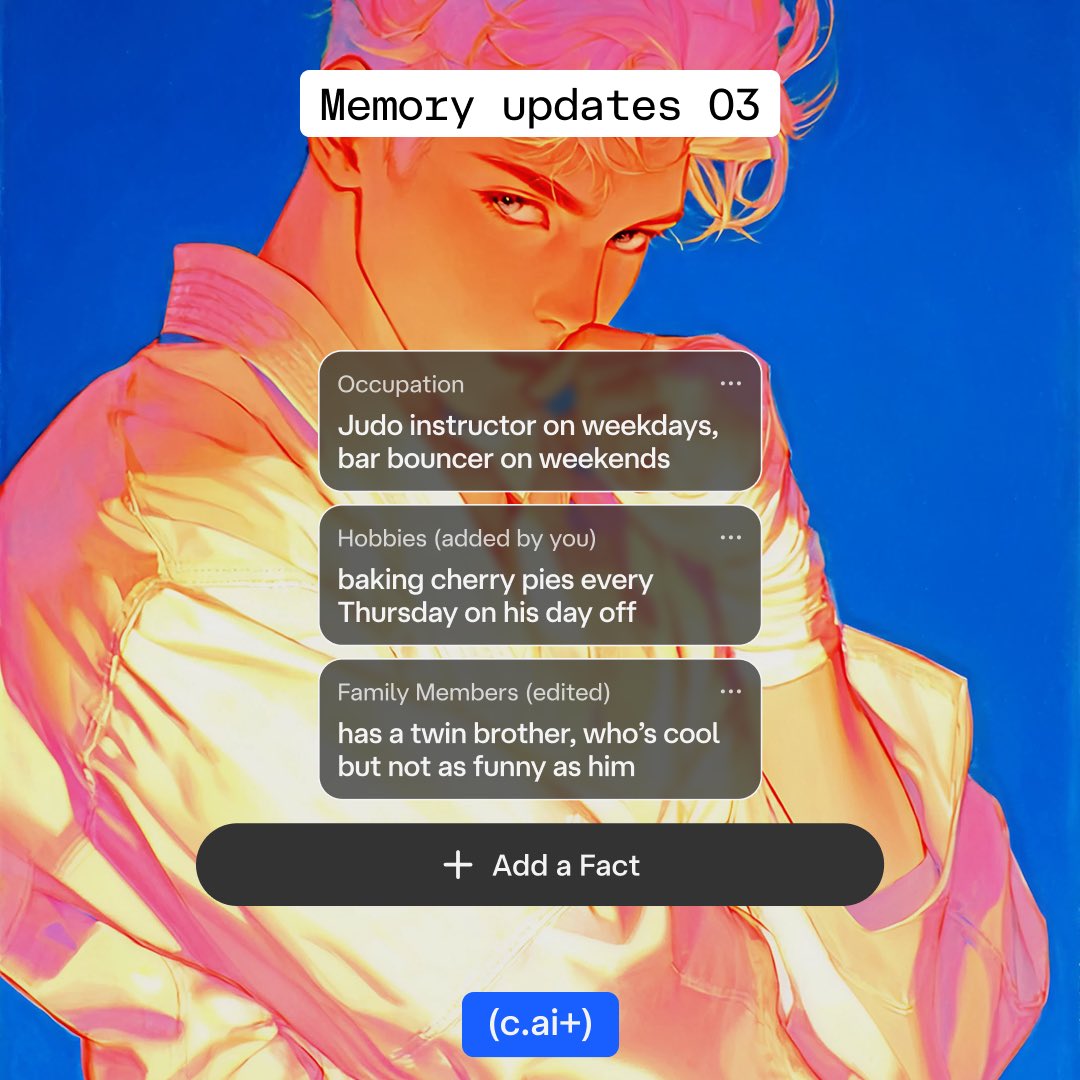 AI Character Memory Feature Update Adds Facts and Backstory