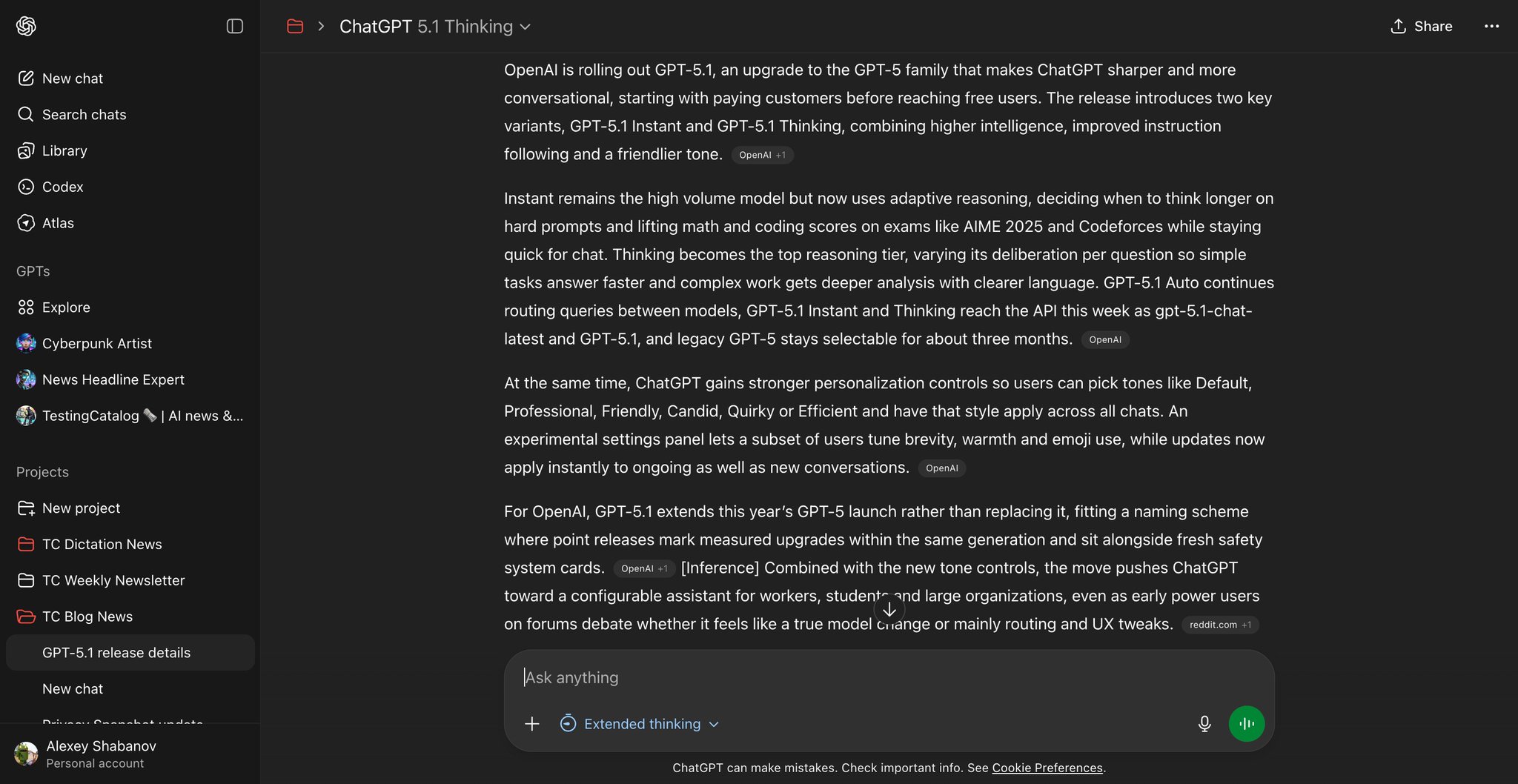 GPT-5.1 Drops Em Dashes on Command