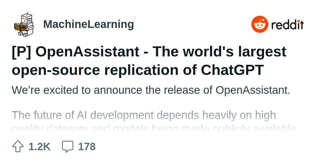 OpenAssistant: World’s Largest Open-Source ChatGPT Replication
