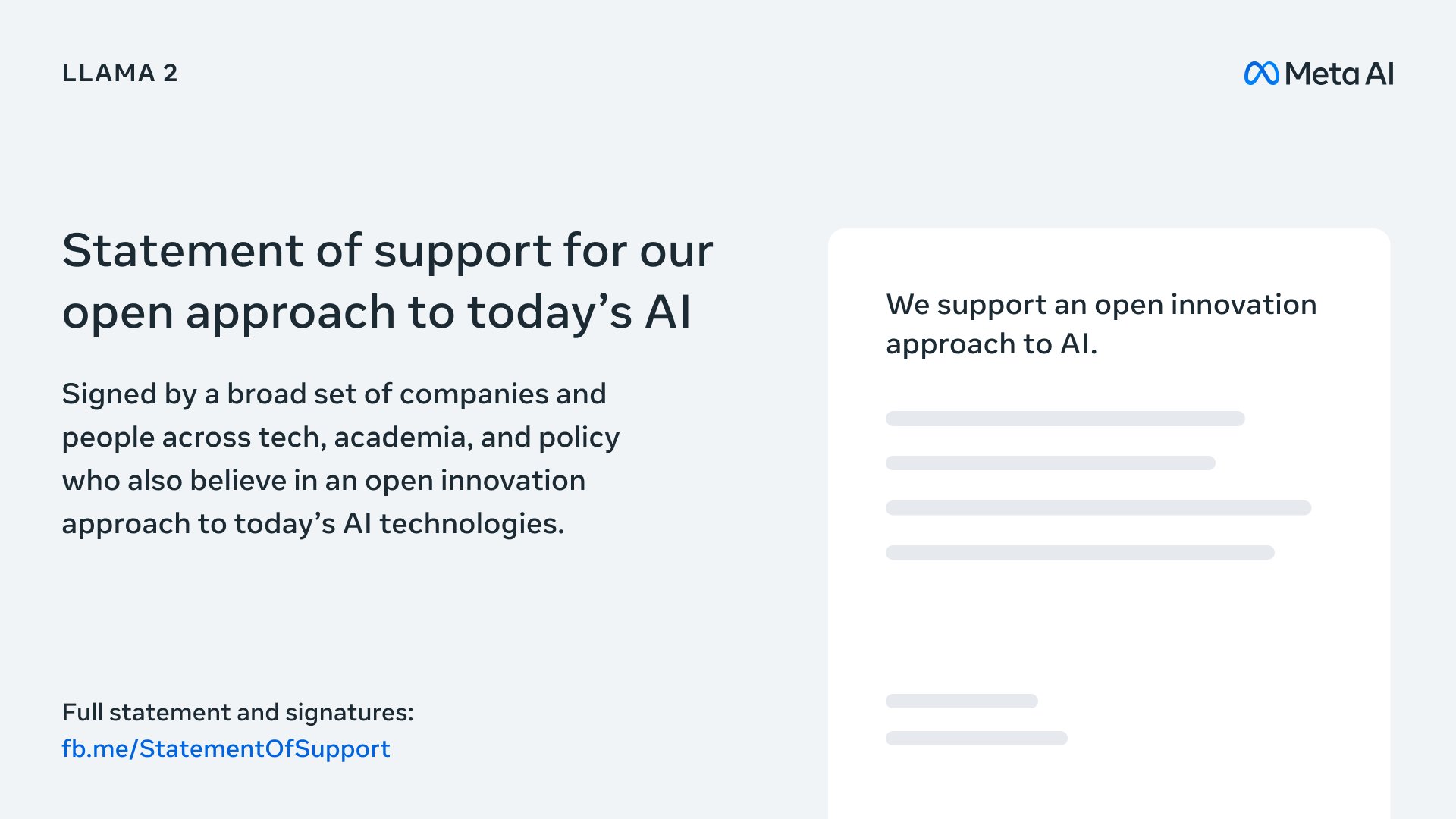 Global Support for Meta’s Open Approach to AI and Llama Platform
