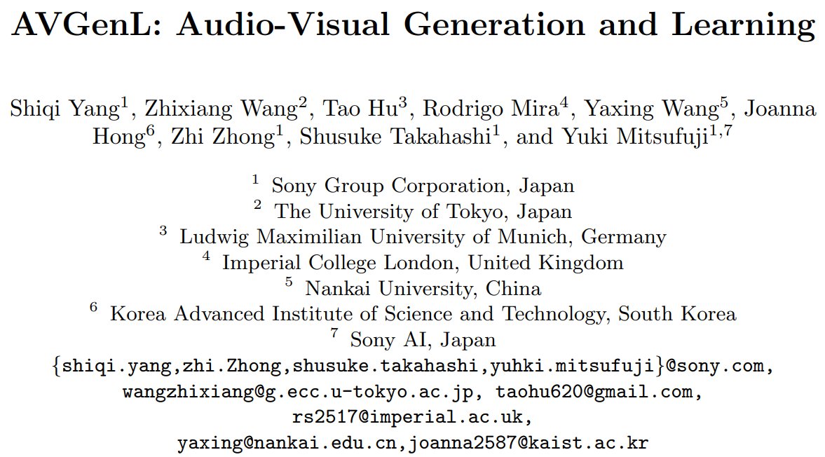 Audio-Visual Generation Workshop Accepted at ECCV