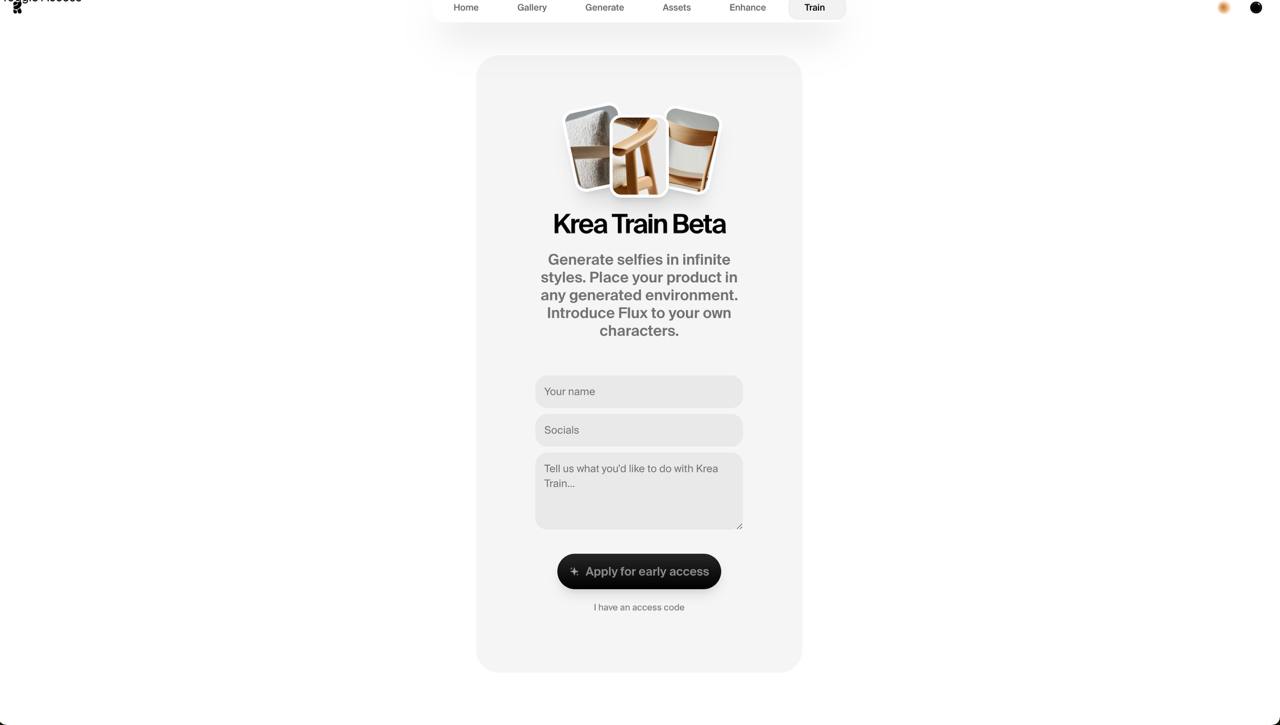 Krea.ai Grants Early Bird Access to AI Training Feature