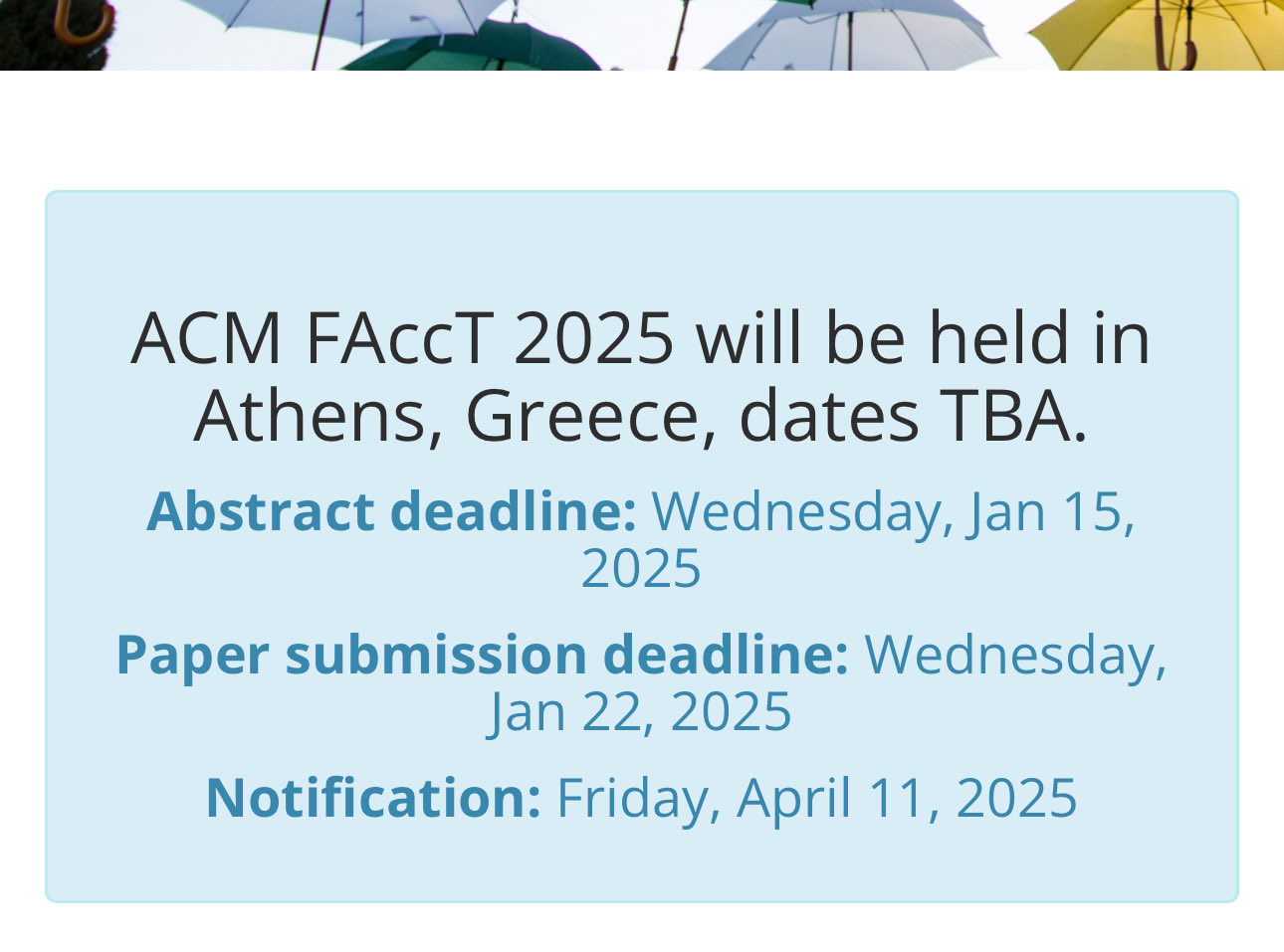 FAccT Conference Programme Chairs Announce Call for Papers