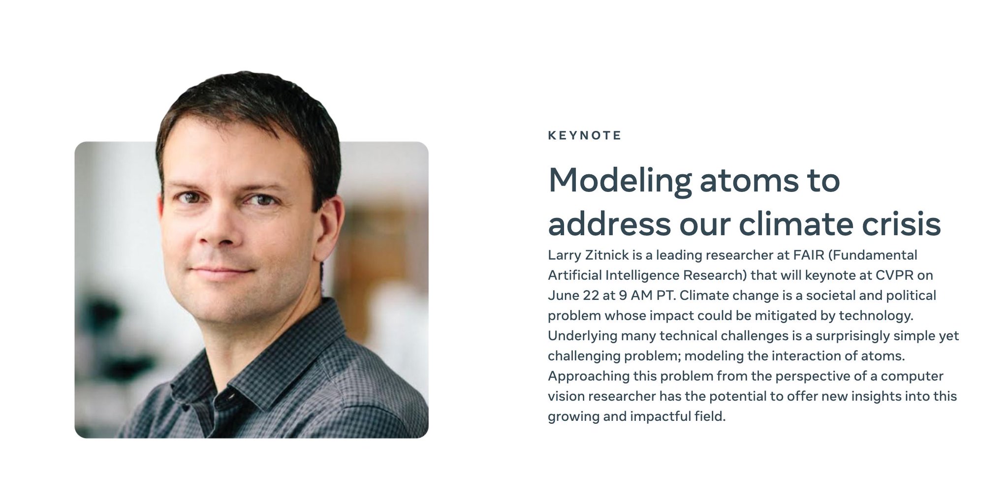 Meta AI Researcher Larry Zitnick Presents Climate Change Computer Vision Keynote