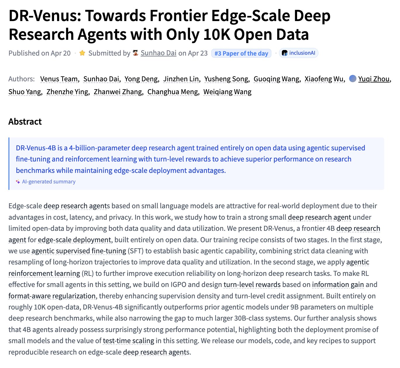DR-Venus: Frontier Edge-Scale Deep Research Agents with 10K Data