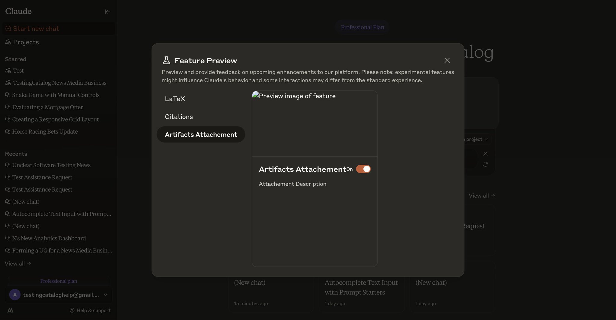 Problem with artifact attachments in preview
