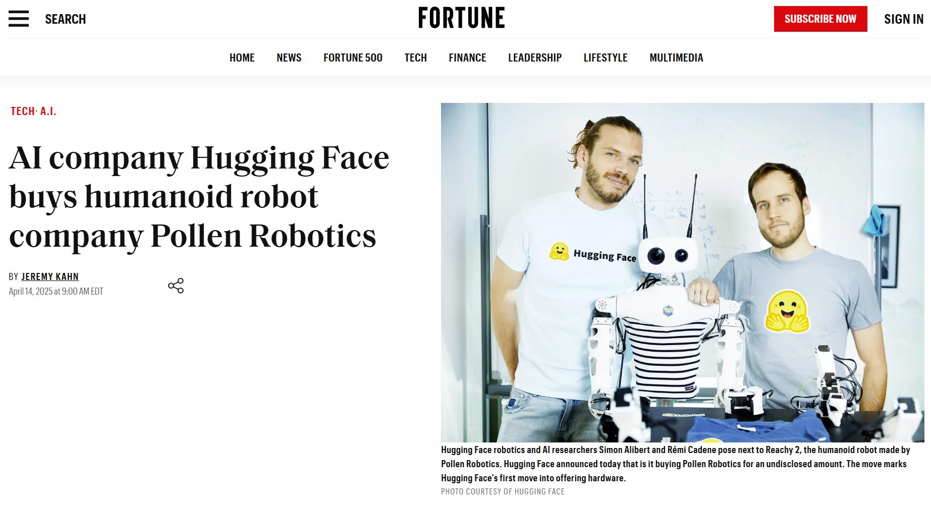 Hugging Face acquires robotics startup Pollen Robotics