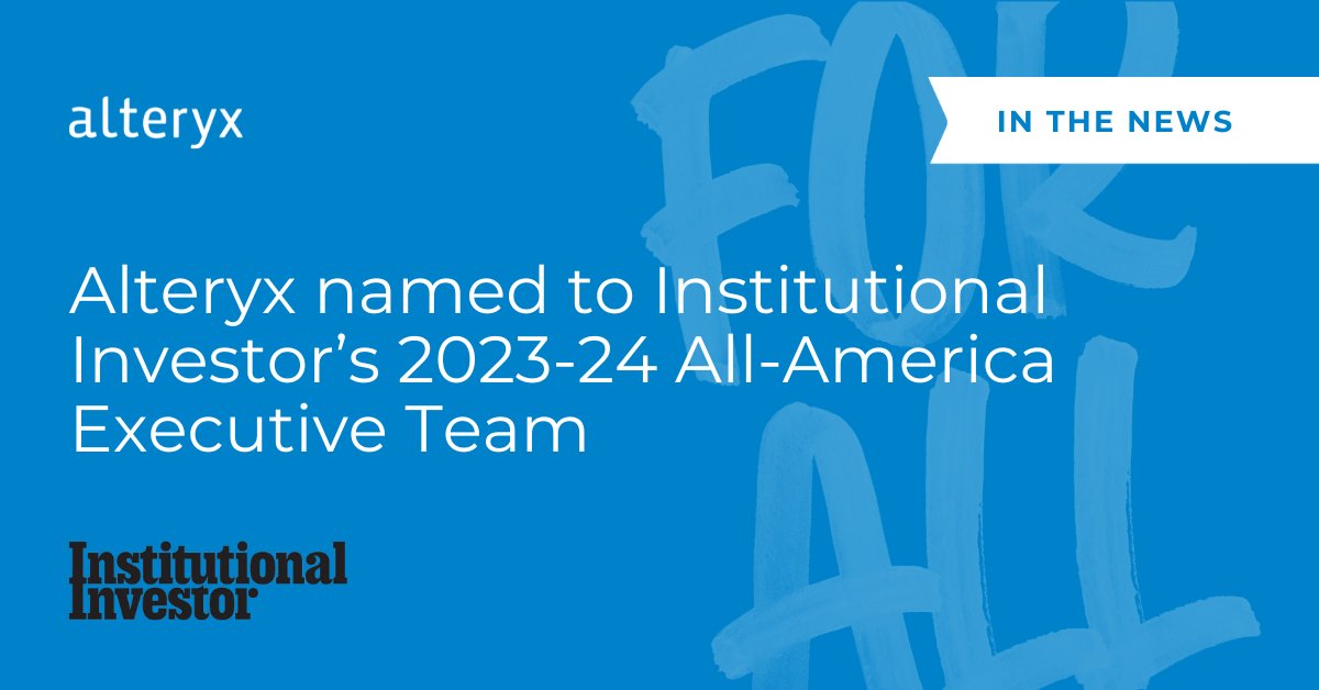 Alteryx named All-America Executive Team leader mid-cap software