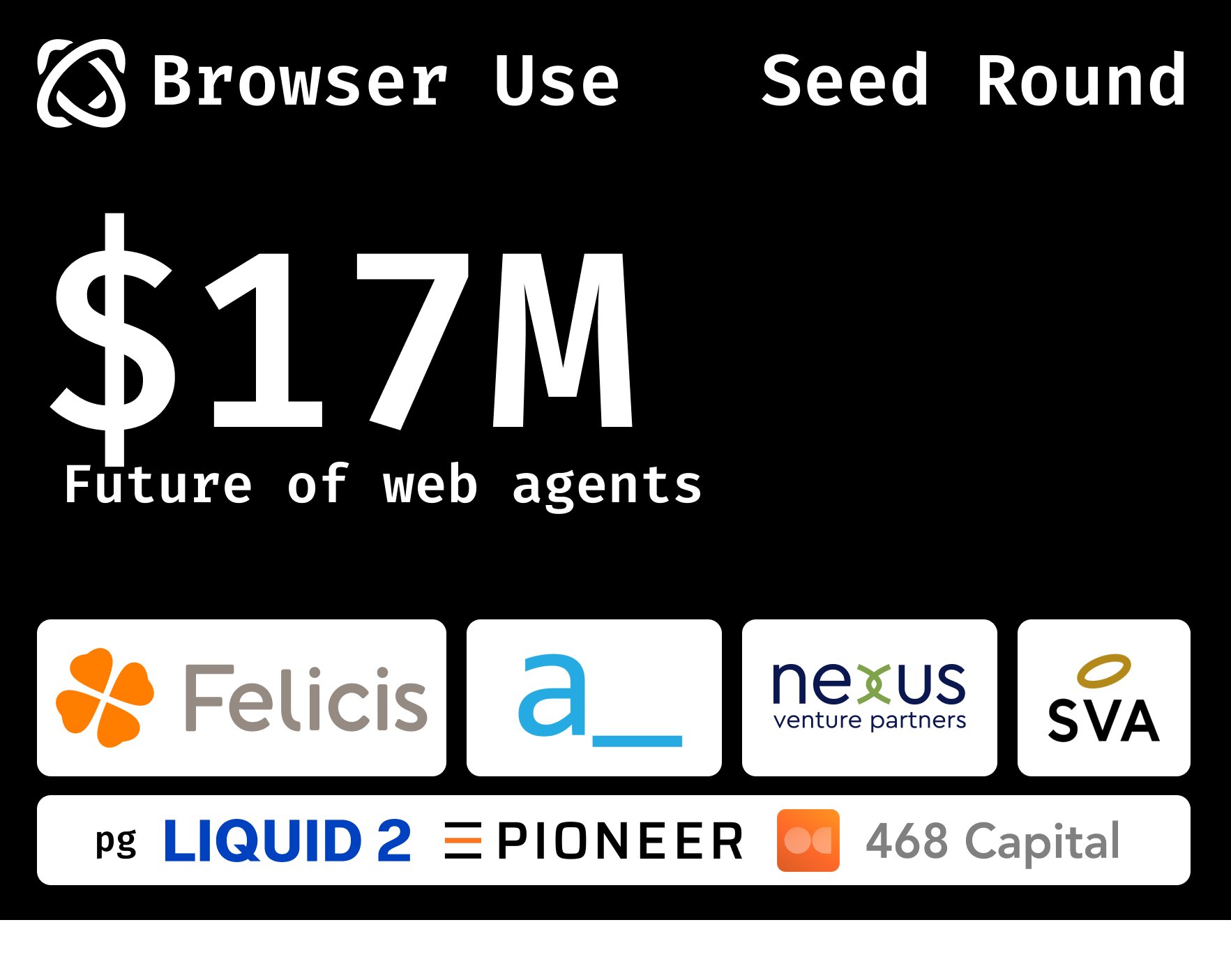 Browser_use raises 17M for AI agents, hiring vibe coders