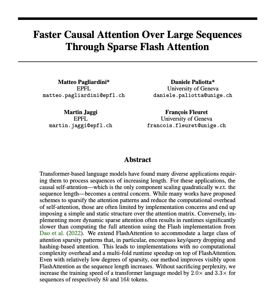 Faster Causal Attention for Long Sequences with Sparse Flash Attention