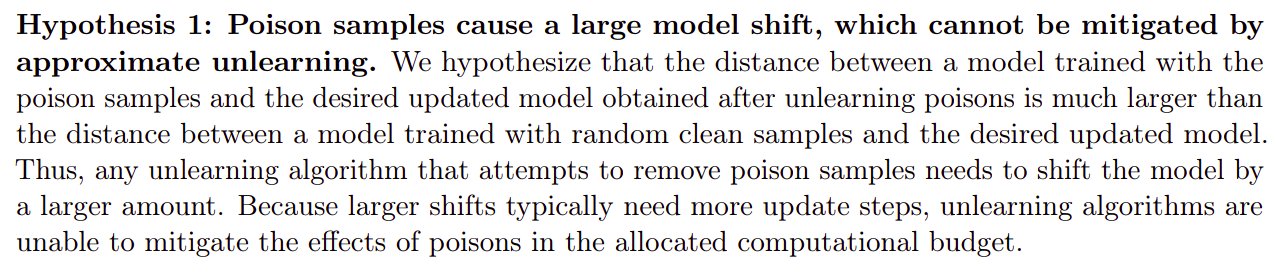 Data Poisoning Removal: Hypotheses on Model Parameter Impact