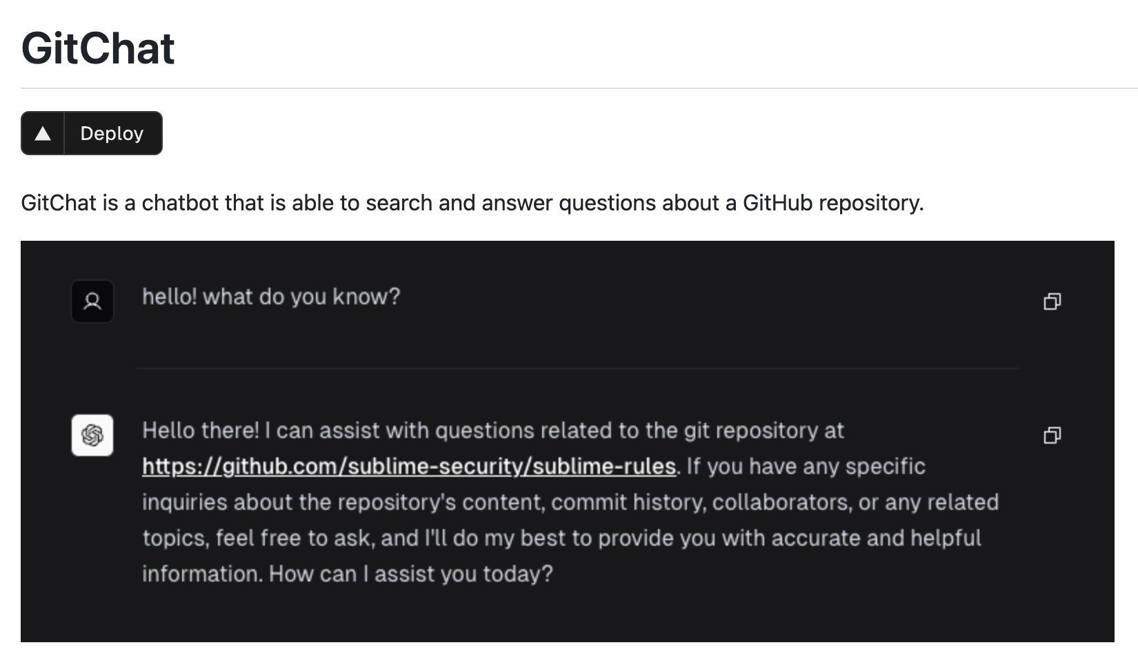 GitChat: Open Source AI Chat Interface for GitHub Repositories