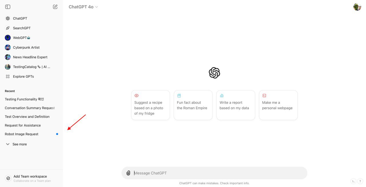 ChatGPT UI update adds completion status indicators