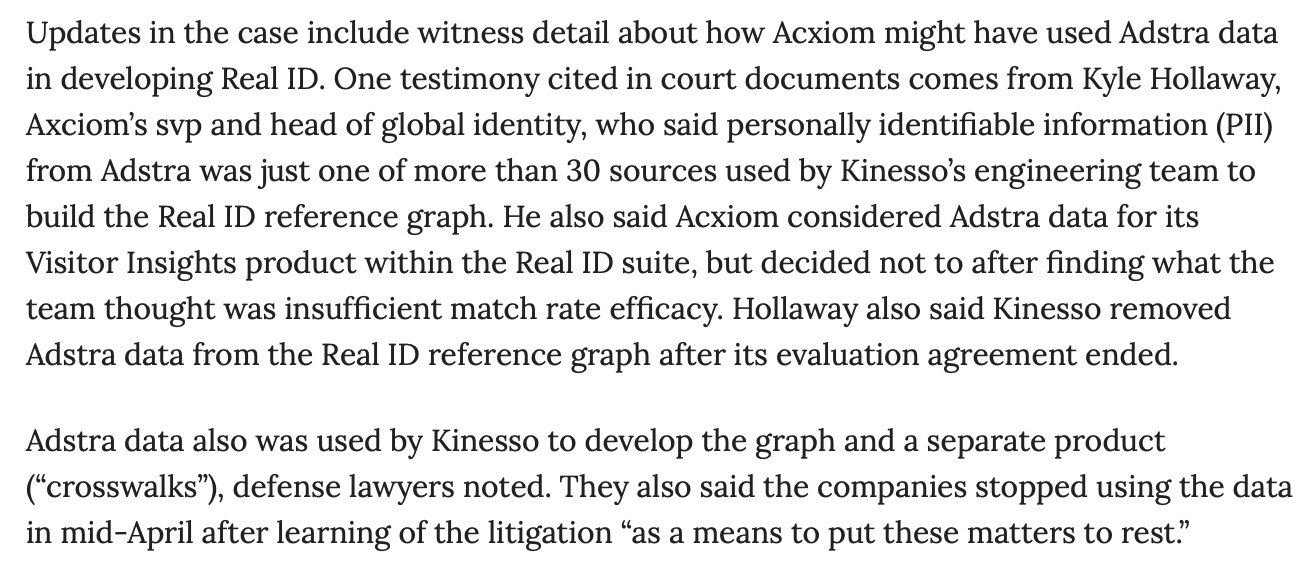 Adstra lawsuit against IPG Acxiom Kinesso legal filings revealed