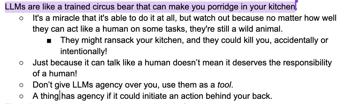 LLMs Compared to Trained Circus Bear Making Porridge