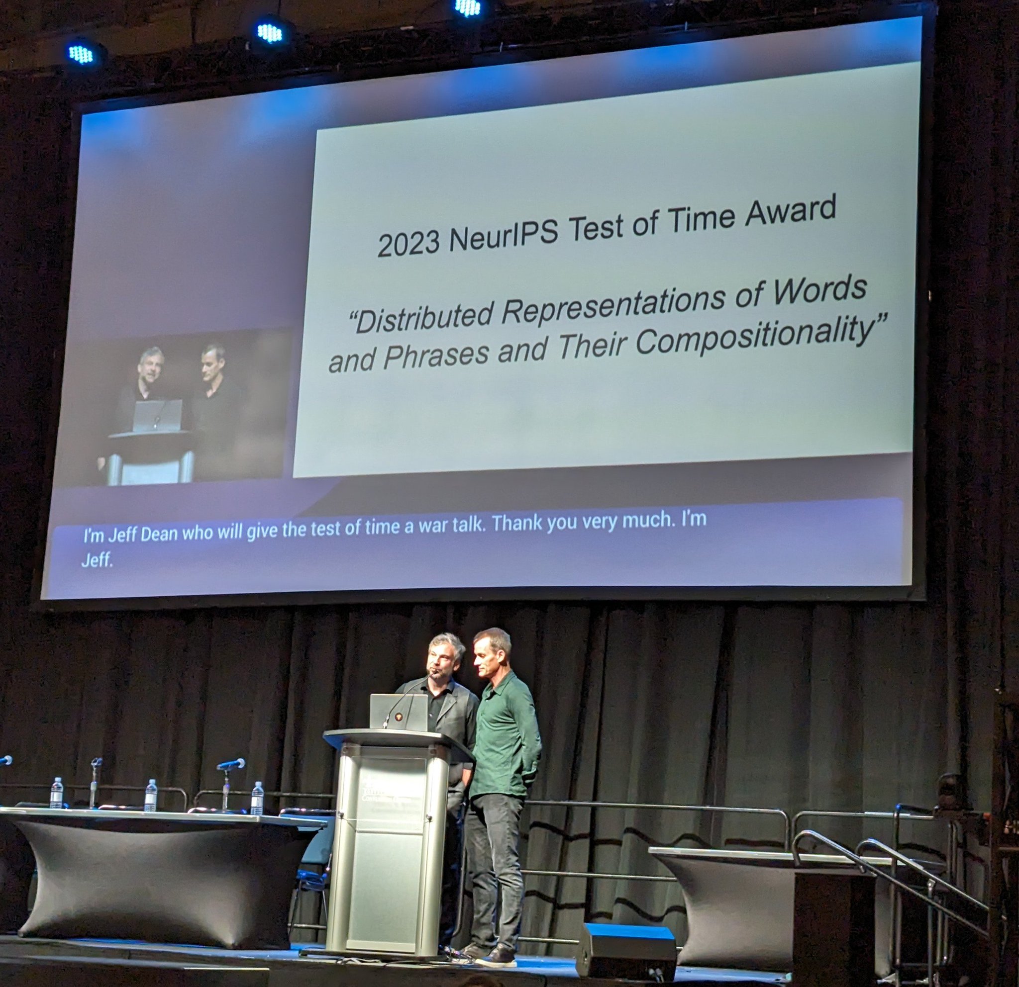 NeurIPS Test of Time Award for Word Embeddings Paper