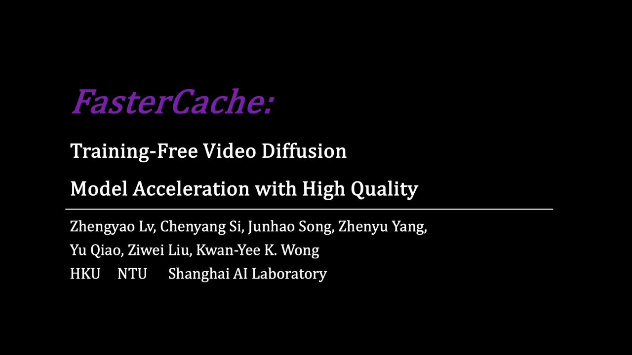 FasterCache: Training-Free Video Diffusion Model Acceleration
