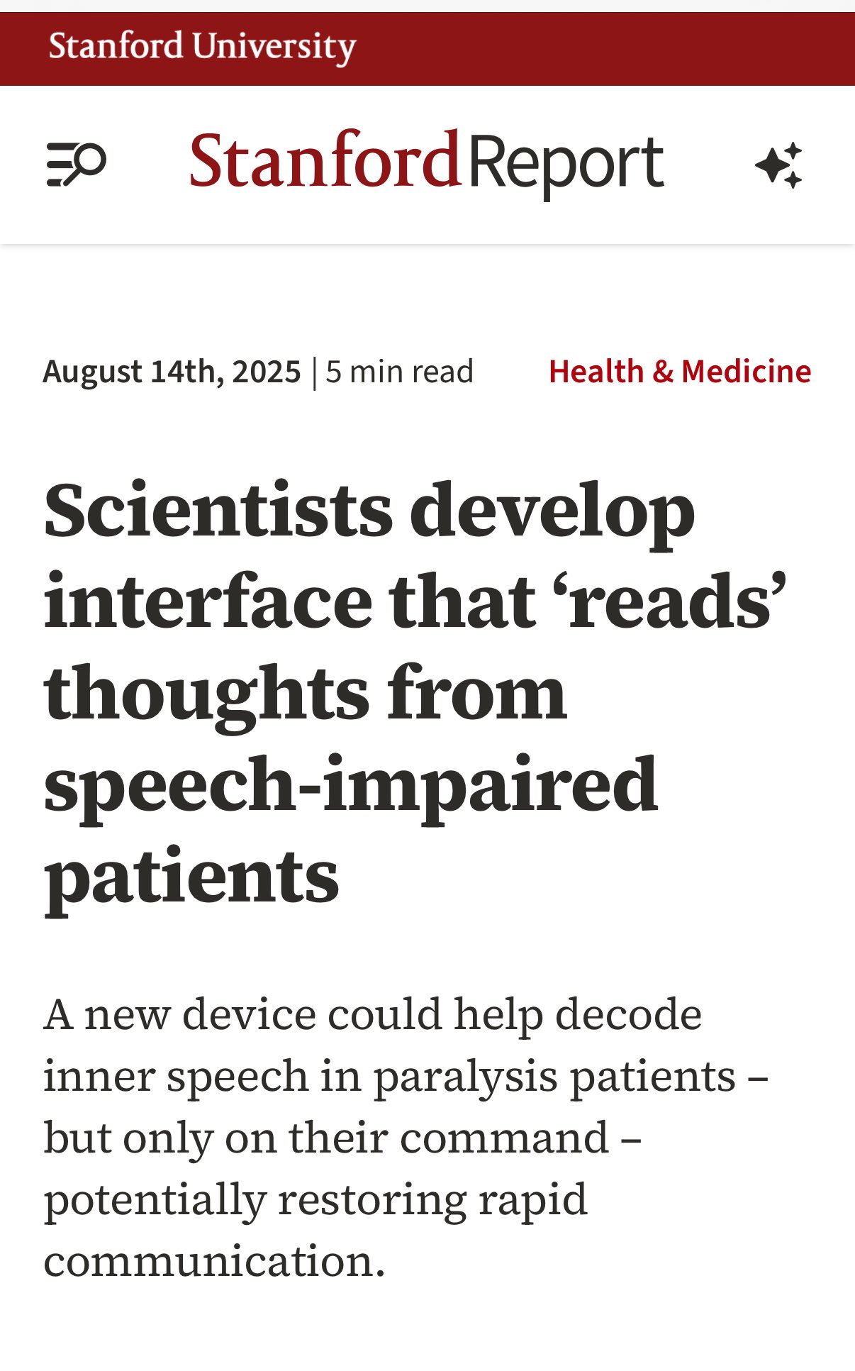 AI Decodes Inner Speech into Words with 74% Accuracy