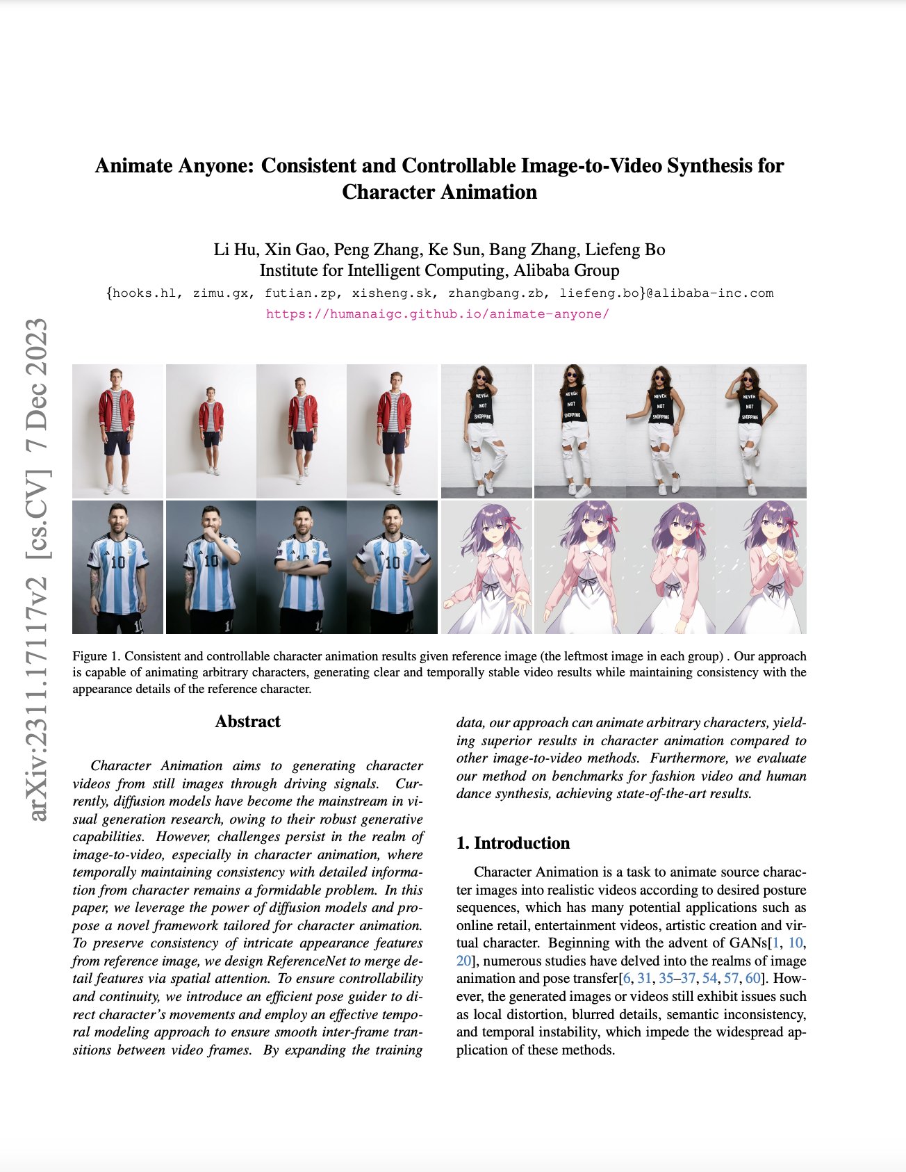 Animate Anyone: Controllable Image-to-Video Character Animation