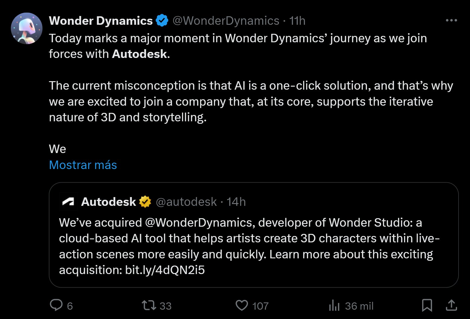 Autodesk acquires WonderDynamics, Microsoft partners with Cognition