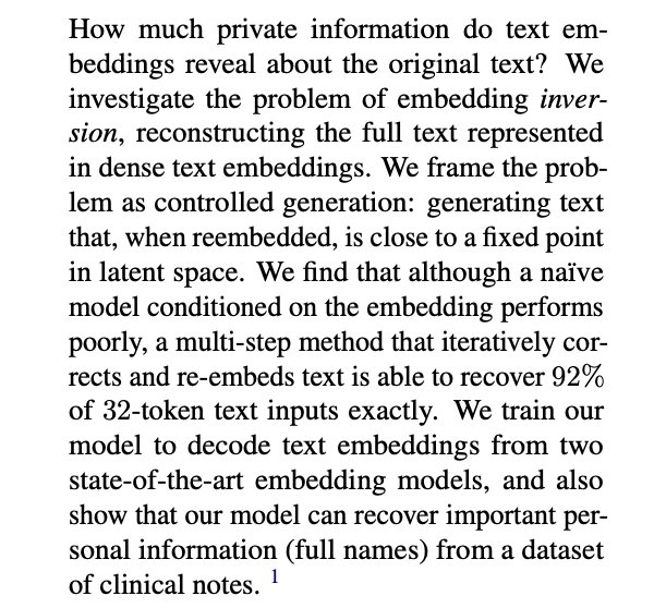 Research Presentation on Text Embedding Inversion Tomorrow