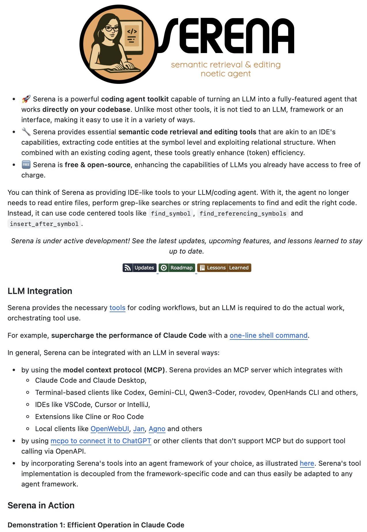 Serena: Transform Any LLM into Semantic Coding Agent