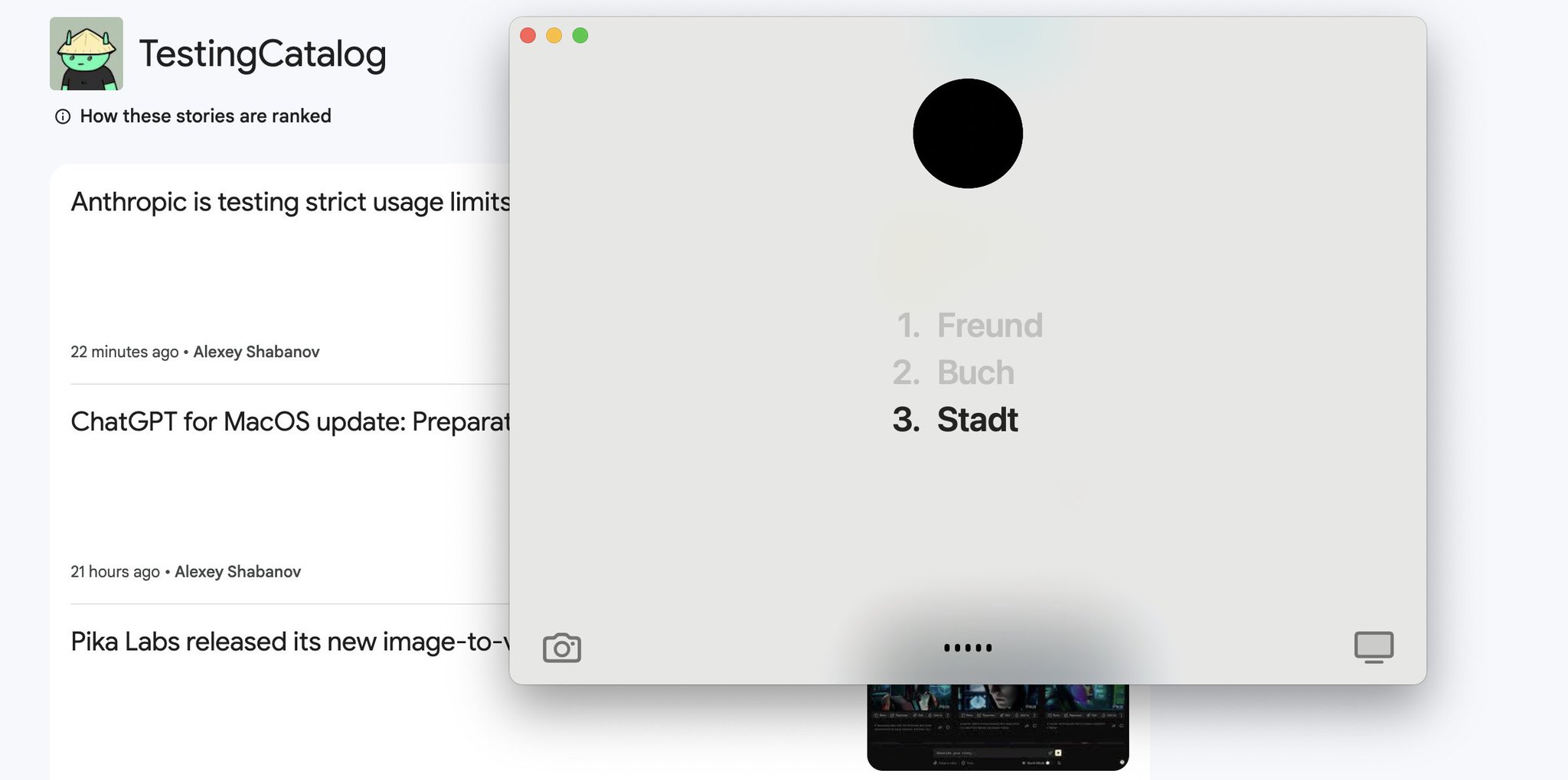 UI update brings list view to AI application interface