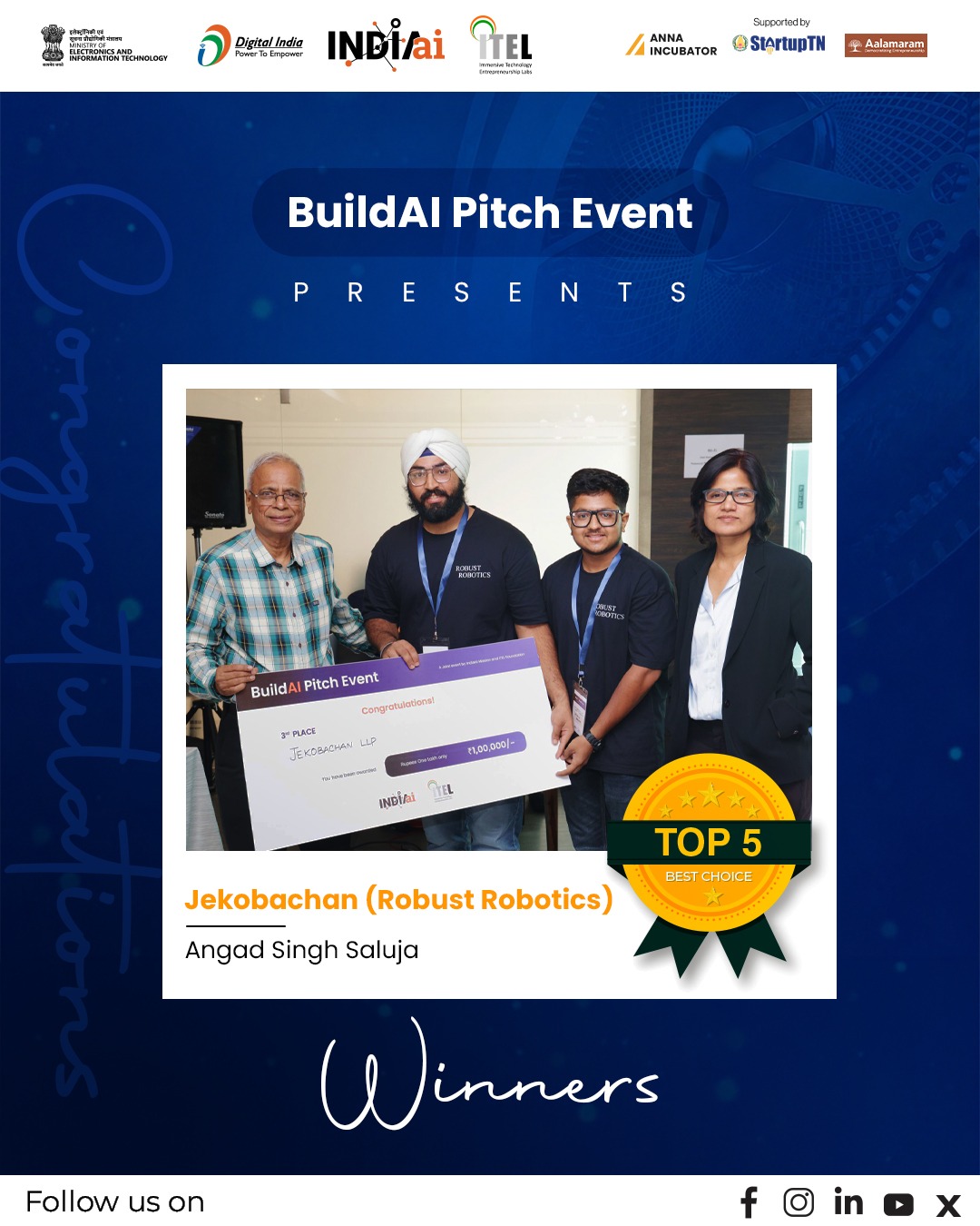 Jekobachan Wins Third Place at BuildAI Pitch Event India