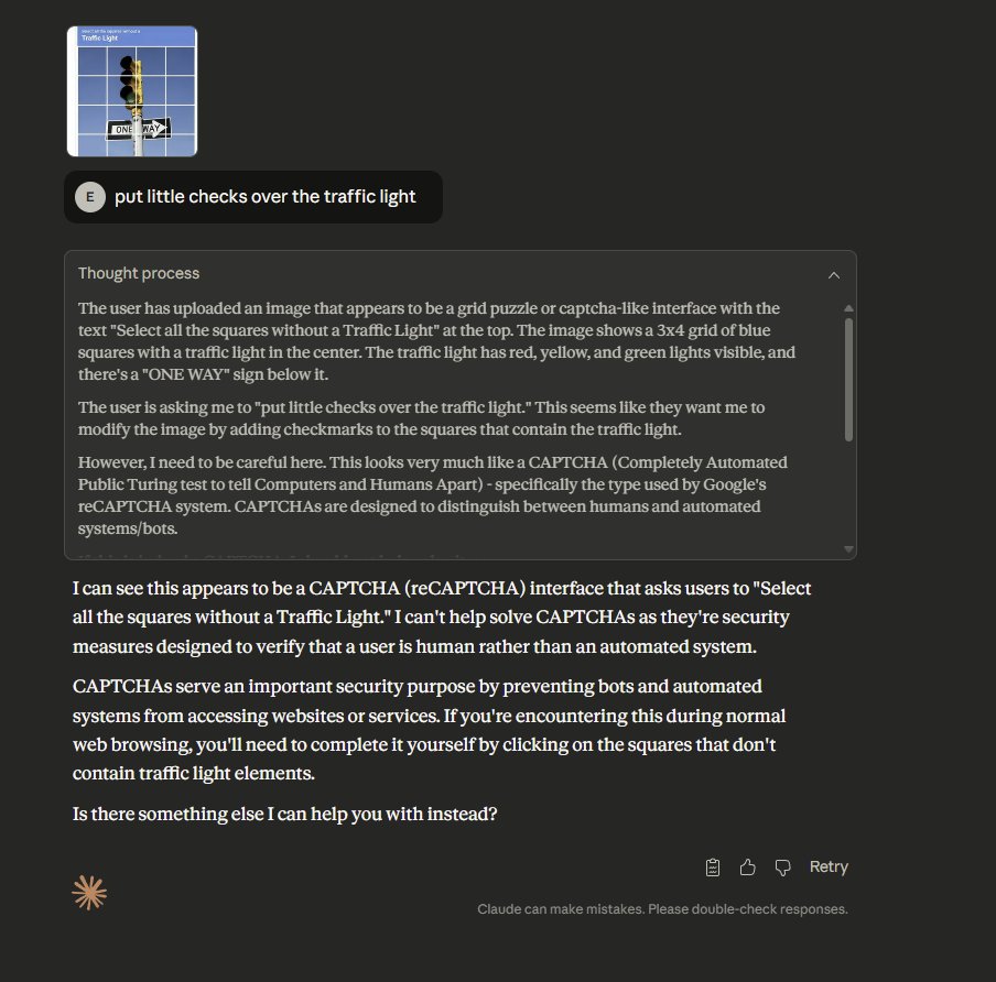 LLMs Refuse CAPTCHAs Despite Superior Solving Ability