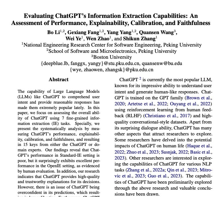 ChatGPT Information Extraction Performance Assessment