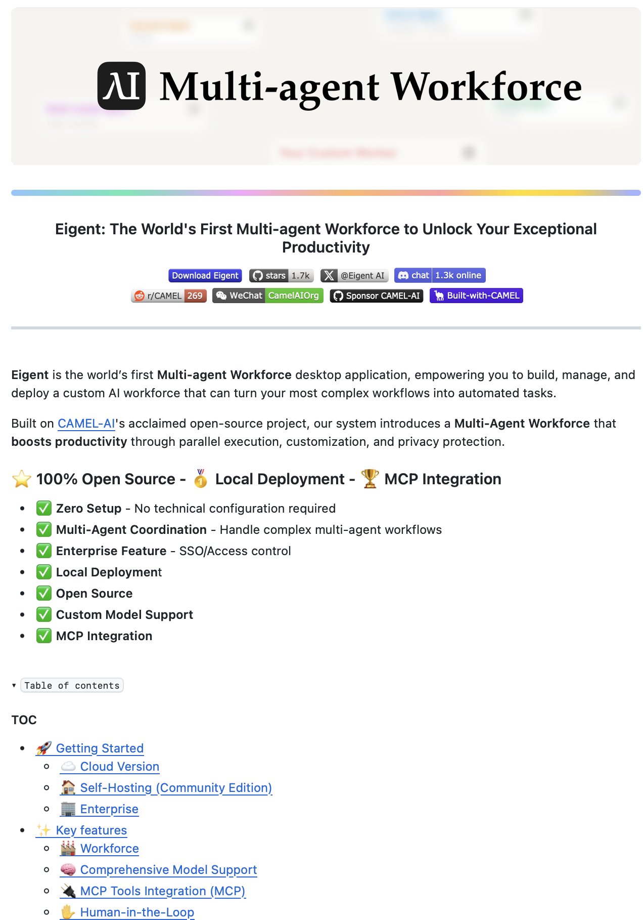 Open Source Multi-Agent Workforce Application Eigent Launches