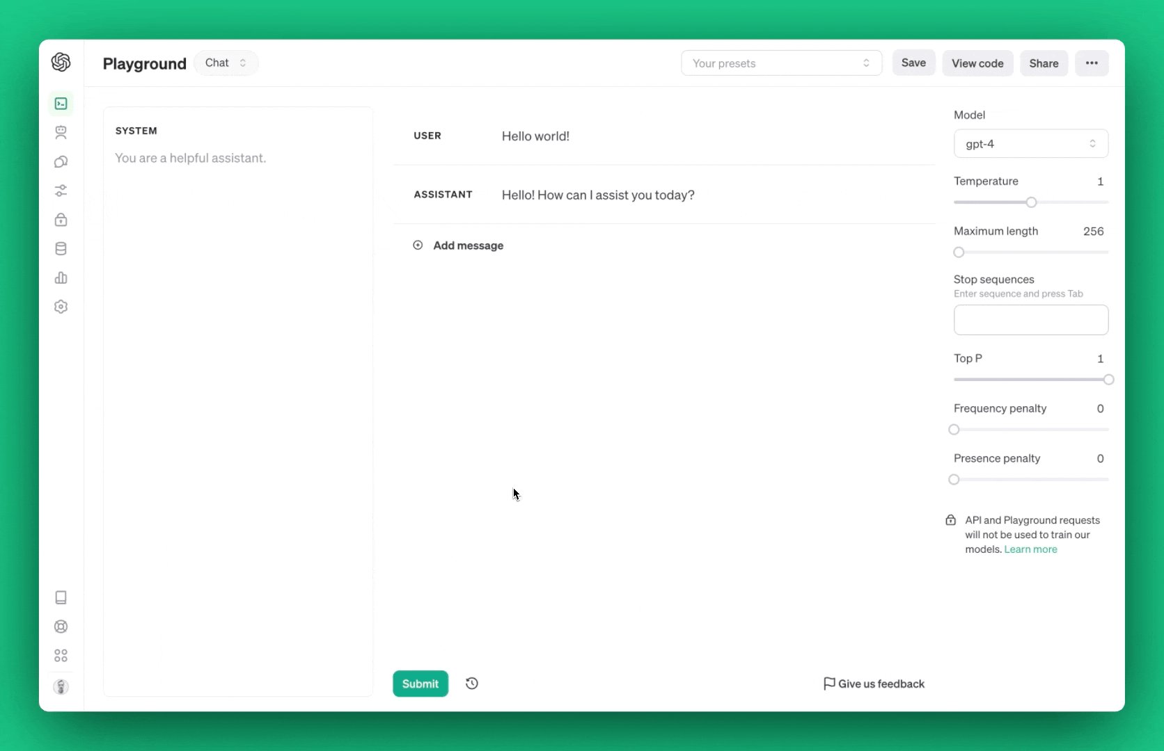 Dark Mode Now Live in OpenAI Playground