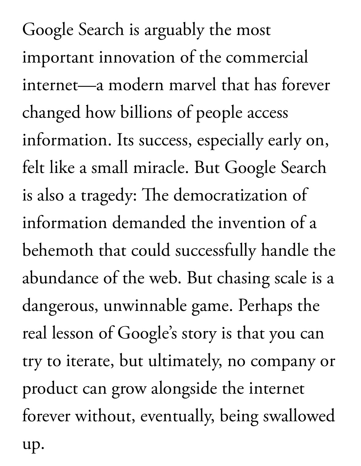 Google Search: Internet’s Tragedy of Constant Scaling Demands
