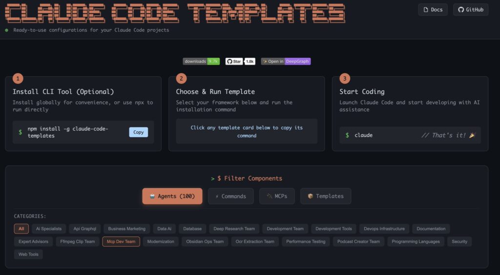 Claude Code Templates by Dani Avila - AI Dynamics