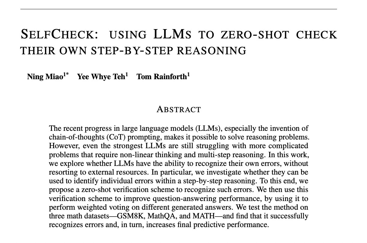 LLM Self-Check: Zero-Shot Verification for Complex Reasoning