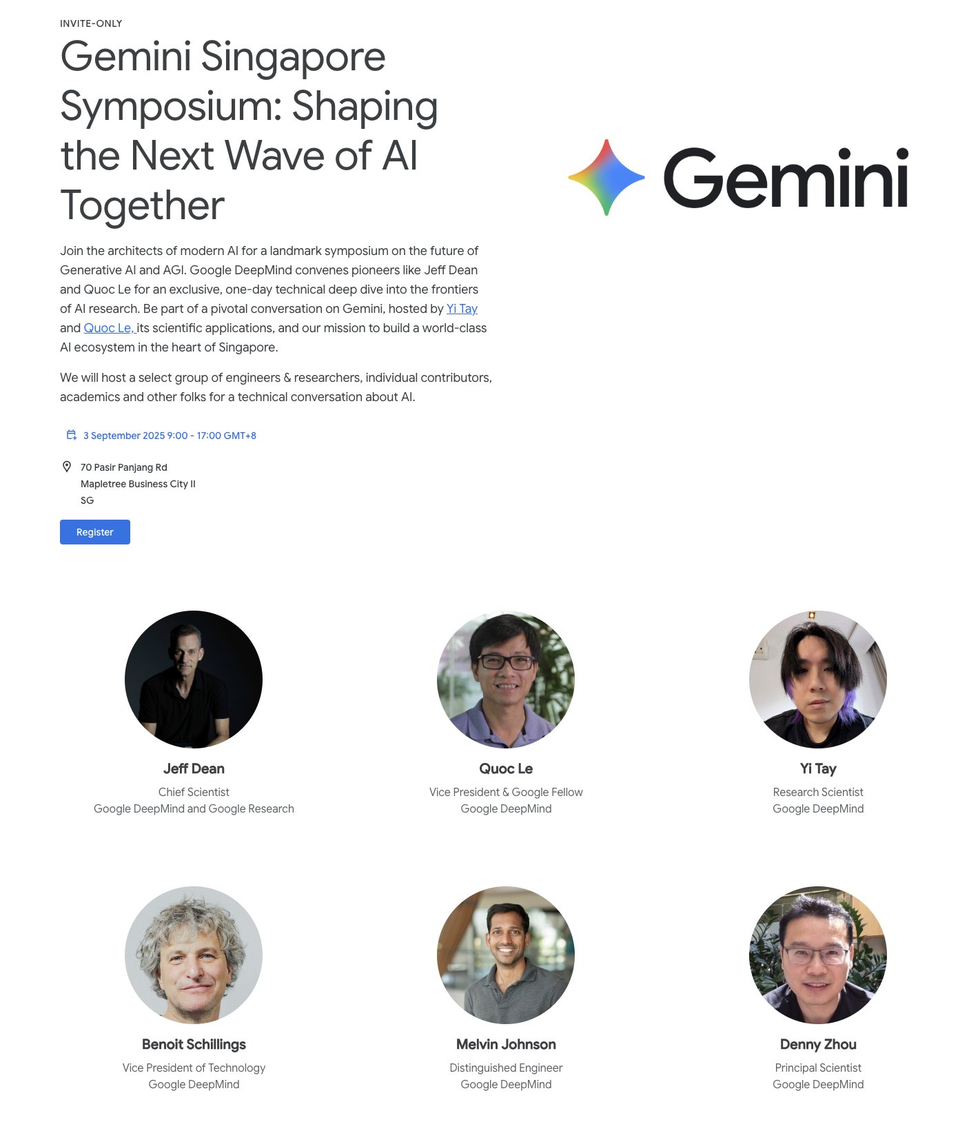 Google DeepMind Gemini Event with Leading AI Researchers in Singapore