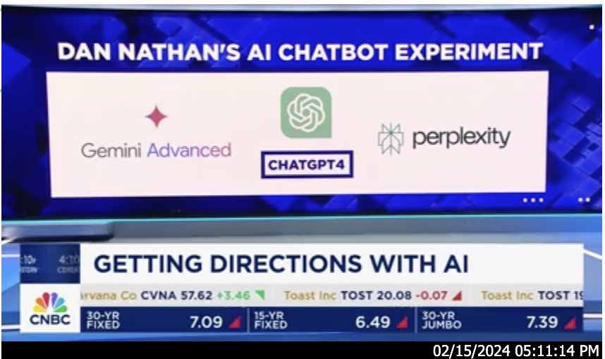 CNBC Fast Money: Gemini, ChatGPT4, and Perplexity Comparison