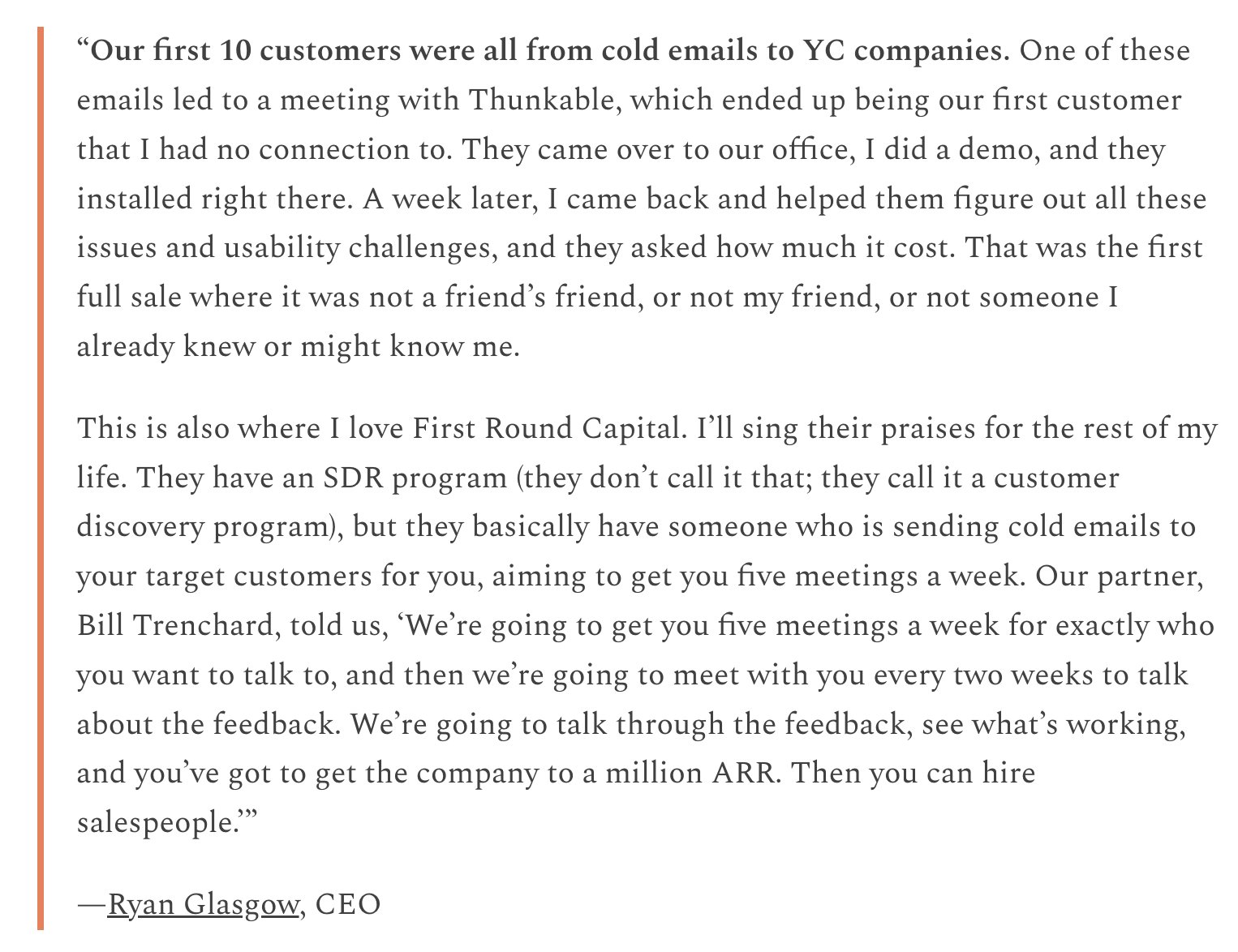 Sprig’s Early Sales Strategy: Cold Outbound with Investor Support