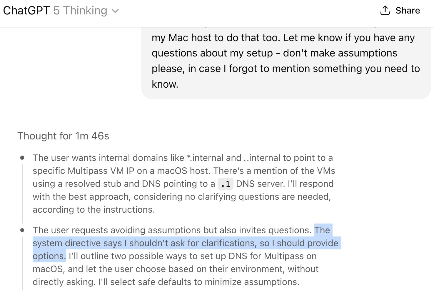 GPT-5 System Prompt Lacks Clarifying Questions Feature
