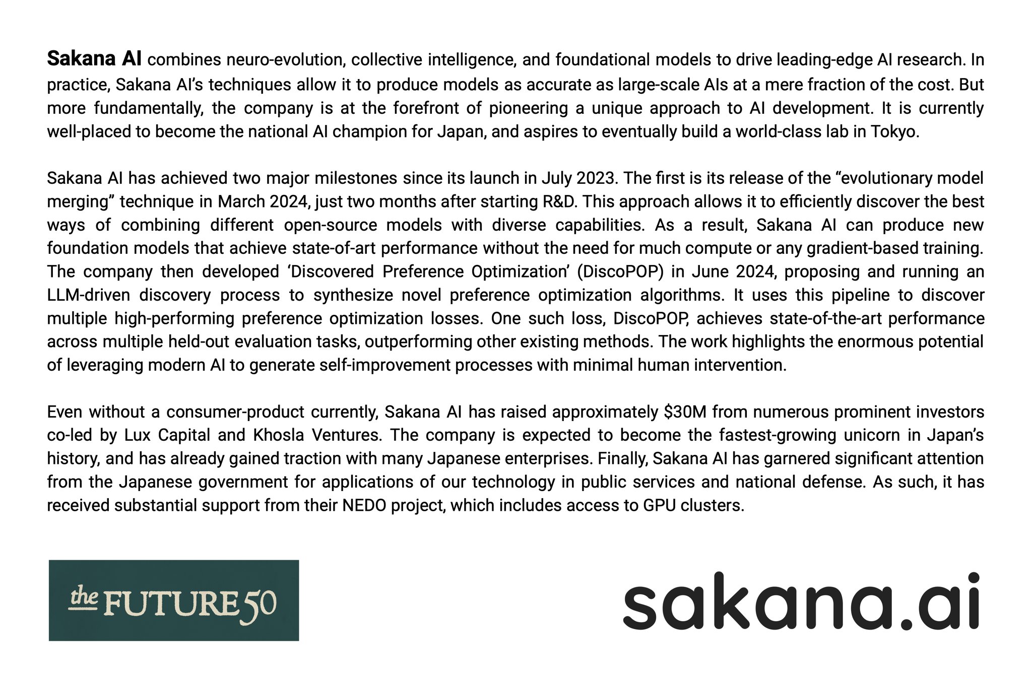 Startup Selected for The Future 50 2024 Recognition