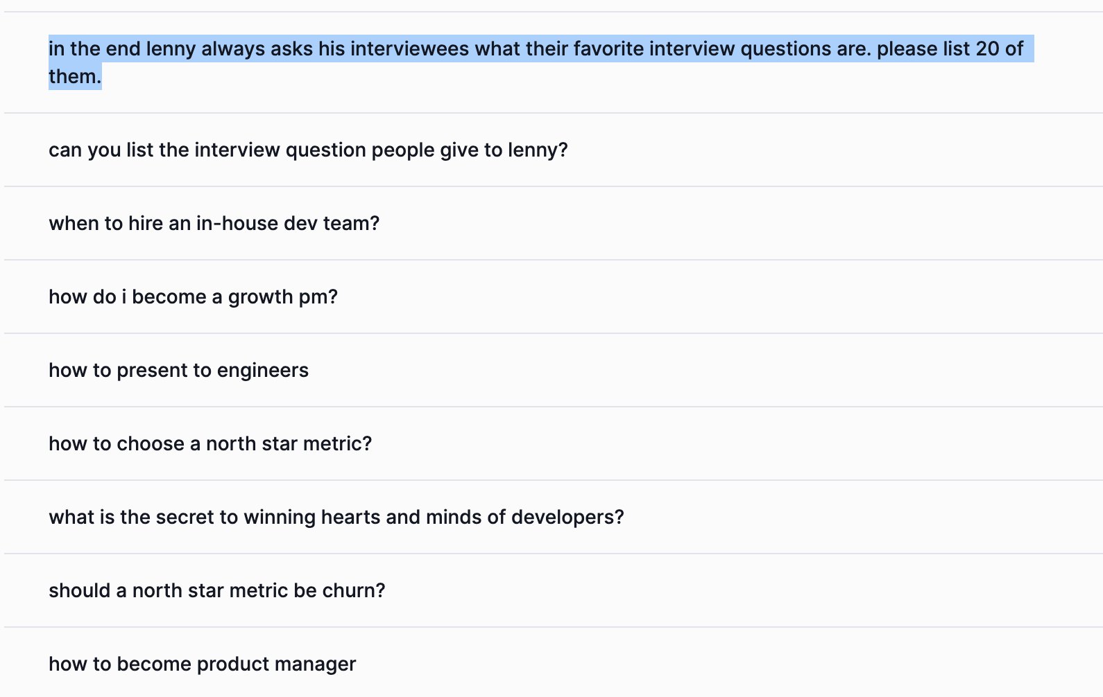 Lennybot reaches 150 daily users with quality questions