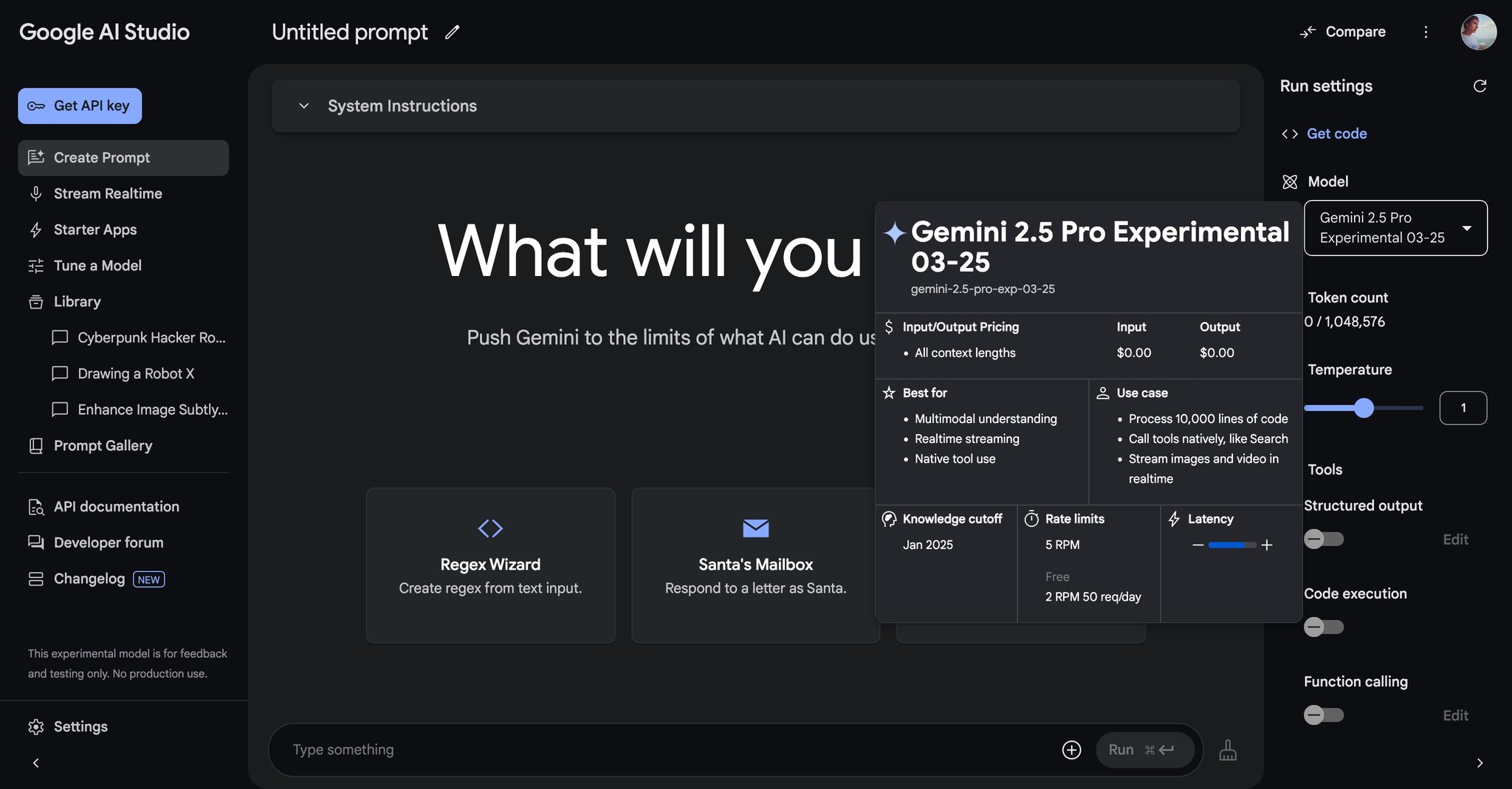 Gemini 2.5 Pro available with 1M context