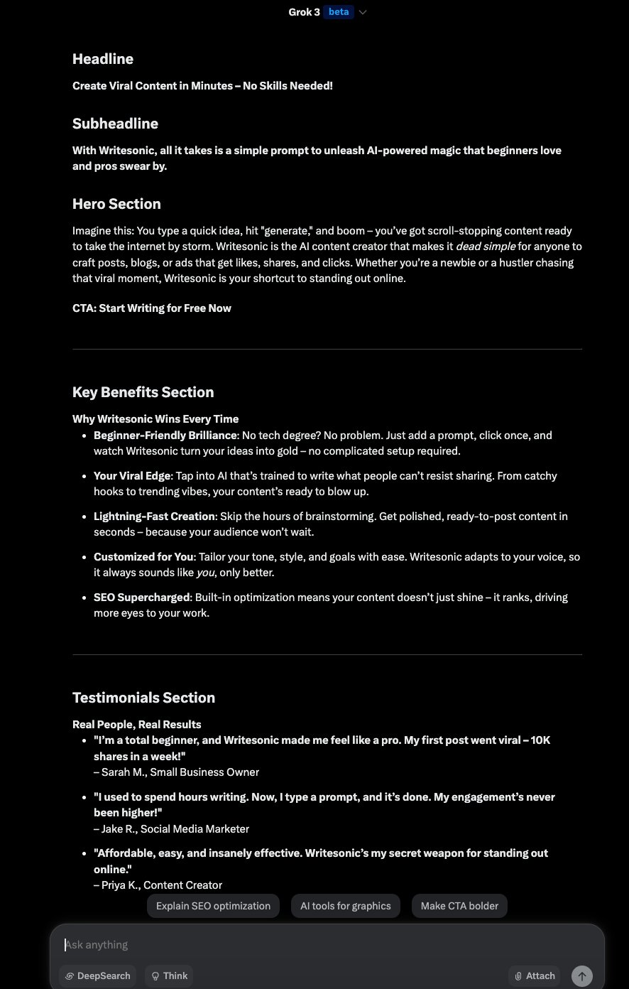 Prompt Engineering Template for AI-Generated Landing Page Copy