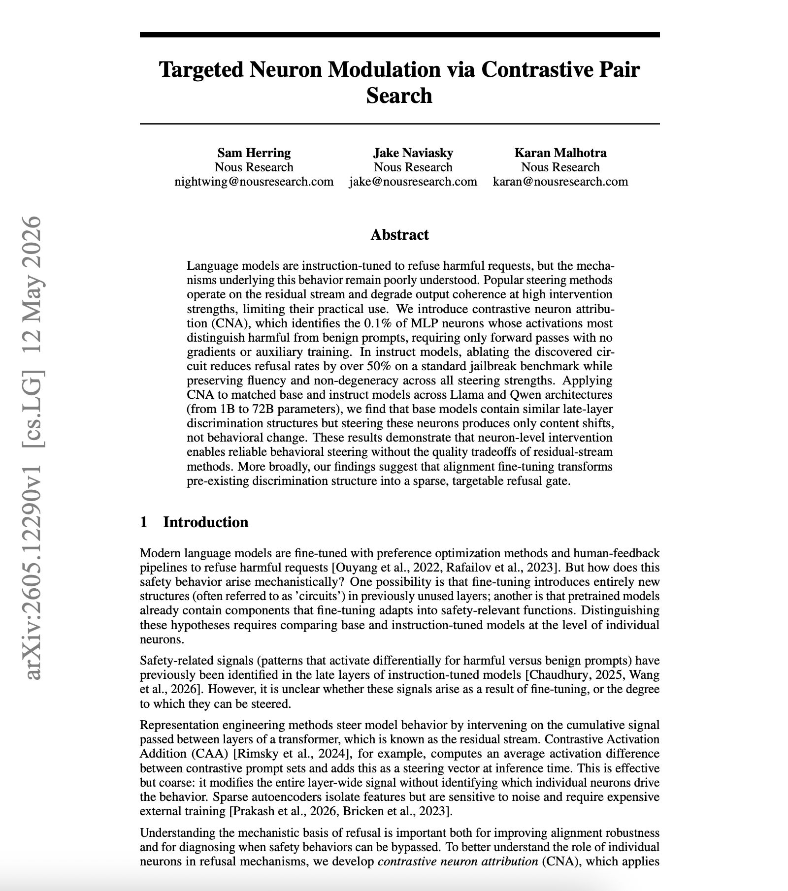 Researchers Identify Neurons Behind AI Safety Refusals