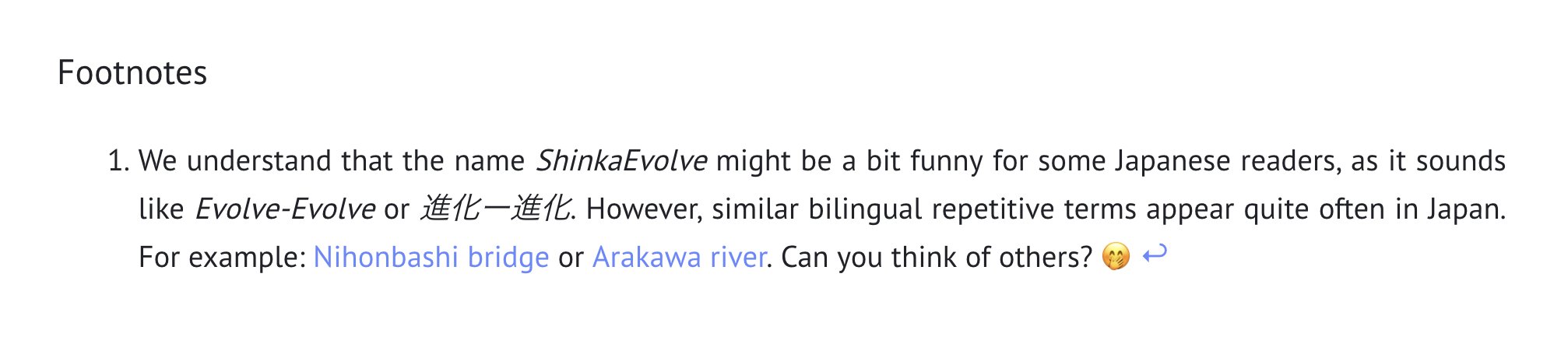 Shinka Evolve Project Launch Announcement
