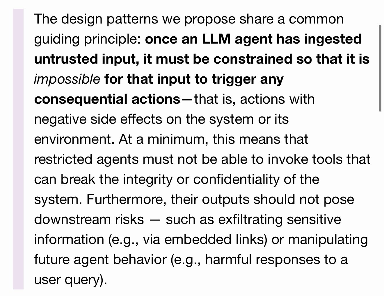 Design Patterns Securing LLM Agents Against Prompt Injections