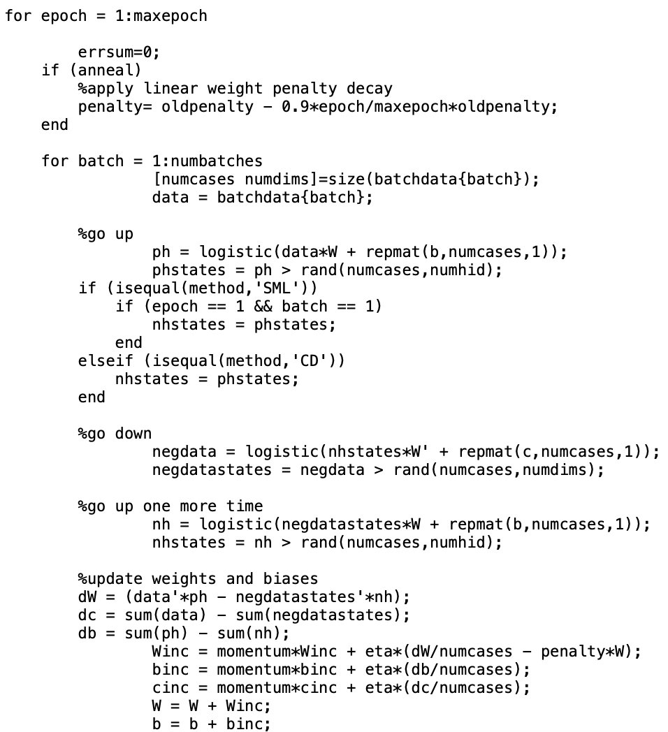 matRBM: Early Open Source Project for Restricted Boltzmann Machines