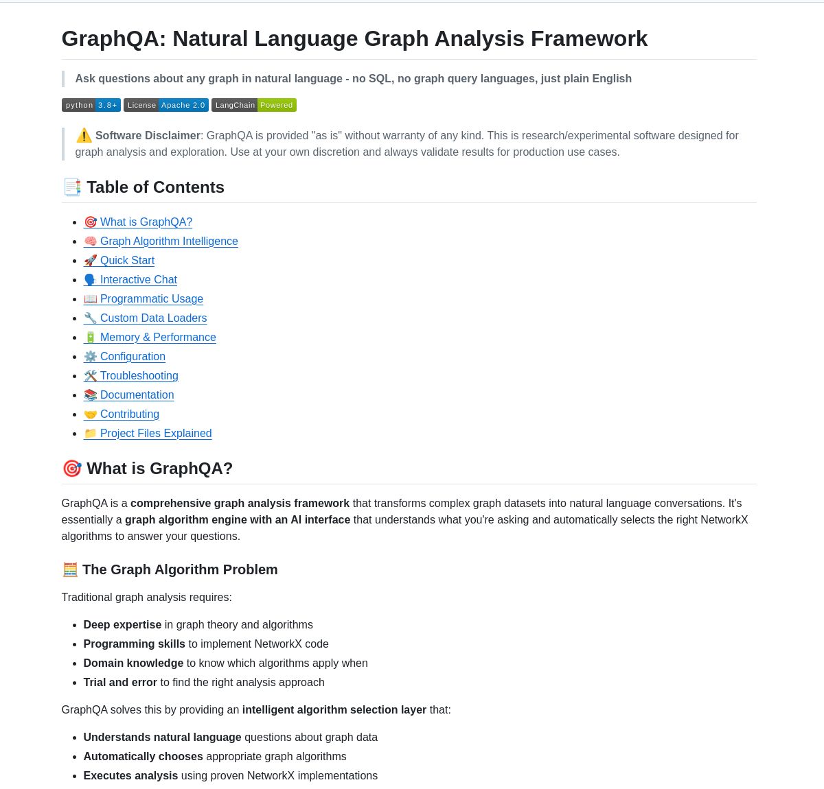 GraphQA: Natural Language Graph Analysis with LangChain