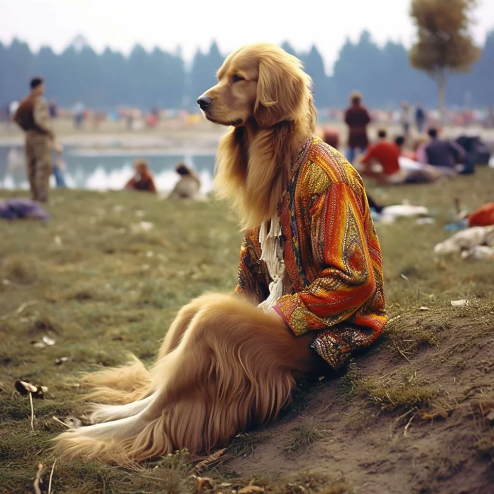 Golden Retriever Imagined as Human by Midjourney AI